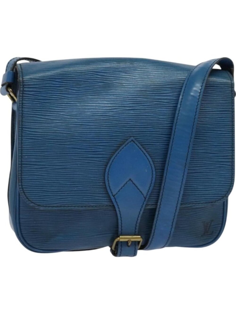 LOUIS VUITTON Epi Cartouchiere MM Shoulder Bag Blue M52245
